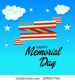 Vector illustration of a Background for Happy Memorial Day.