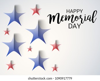 Vector illustration of a Background for Happy Memorial Day.