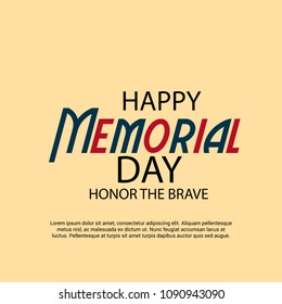 Vector illustration of a Background for Happy Memorial Day.