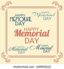 Vector illustration of a Background for Happy Memorial Day.