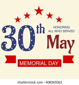 Vector illustration of a background for Happy Memorial Day.