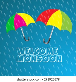 Vector illustration of a background for Happy Monsoon Season.