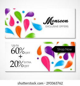 Vector illustration of a background for Happy Monsoon Sale.