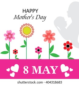 Vector illustration of a background for Happy Mother's Day.