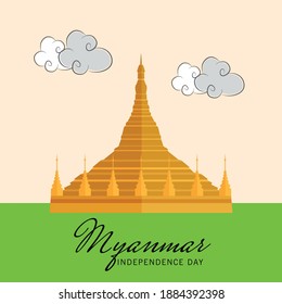 Vektorgrafik eines Hintergrunds zum Happy Myanmar Independence Day.