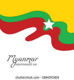 Vector illustration of a Background for Happy Myanmar Independence Day.