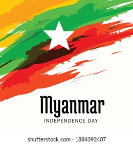 Vector illustration of a Background for Happy Myanmar Independence Day.
