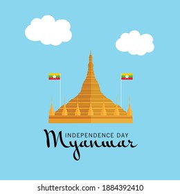Vektorgrafik eines Hintergrunds zum Happy Myanmar Independence Day.