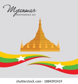 Vector illustration of a Background for Happy Myanmar Independence Day.