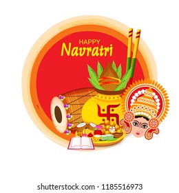 Vector illustration of a Background for Happy Navratri Celebration.