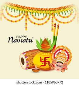 Vector illustration of a Background for Happy Navratri Celebration.