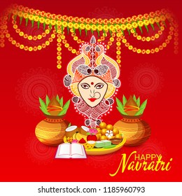 Vector illustration of a Background for Happy Navratri Celebration.