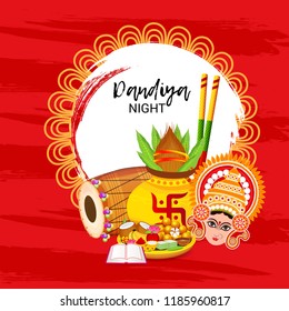 Vector illustration of a Background for Happy Navratri Celebration.