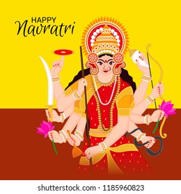 Vector illustration of a Background for Happy Navratri Celebration.