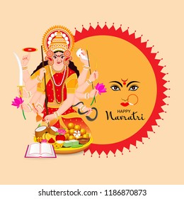 Vector illustration of a Background for Happy Navratri Celebration.