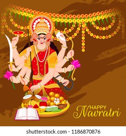 Vector illustration of a Background for Happy Navratri Celebration.