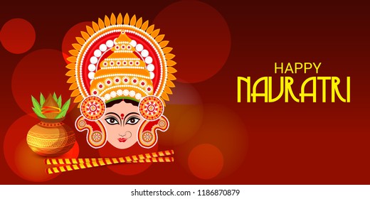 Vector illustration of a Background for Happy Navratri Celebration.