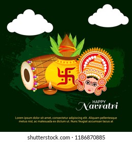 Vector illustration of a Background for Happy Navratri Celebration.