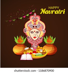 Vector illustration of a Background for Happy Navratri Celebration.