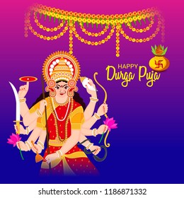 Vector illustration of a Background for Happy Navratri Celebration.