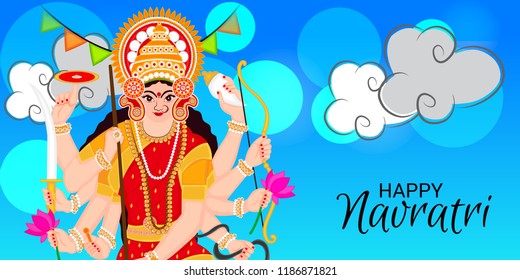 Vector illustration of a Background for Happy Navratri Celebration.
