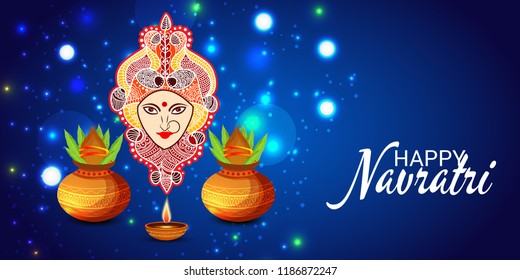 Vector illustration of a Background for Happy Navratri Celebration.