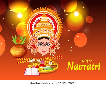 Vector illustration of a Background for Happy Navratri Celebration.