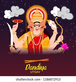 Vector illustration of a Background for Happy Navratri Celebration.