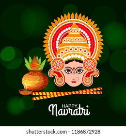 Vector illustration of a Background for Happy Navratri Celebration.