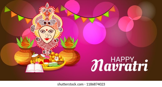 Vector illustration of a Background for Happy Navratri Celebration.