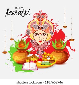 Vector illustration of a Background for Happy Navratri Celebration.