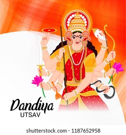 Vector illustration of a Background for Happy Navratri Celebration.