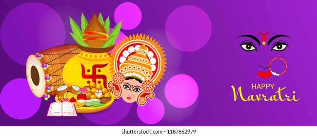 Vector illustration of a Background for Happy Navratri Celebration.