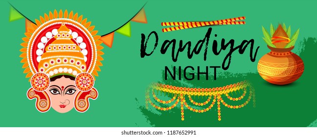 Vector illustration of a Background for Happy Navratri Celebration.
