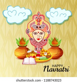 Vector illustration of a Background for Happy Navratri Celebration.