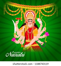 Vector illustration of a Background for Happy Navratri Celebration.