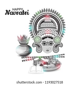 Vector illustration of a Background for Happy Navratri Celebration.
