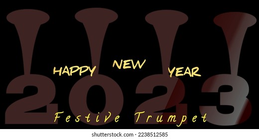 Vector illustration background. Happy new year 2023 writing. In transparent style.