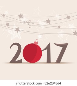 Vector illustration background Happy New Year 2017