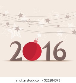 Vector illustration background Happy New Year 2016