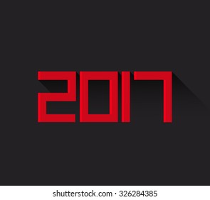 Vector illustration background Happy New Year 2017