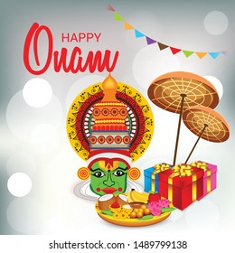 Vector illustration of a Background for Happy Onam.