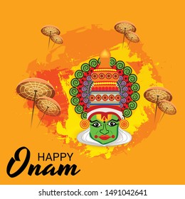 Vector illustration of a Background for Happy Onam.