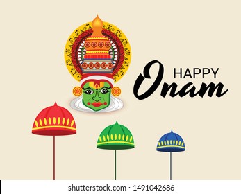 Vector illustration of a Background for Happy Onam.