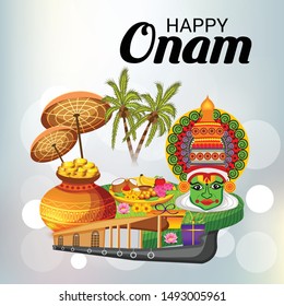 Vector illustration of a Background for Happy Onam.