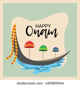 Vector illustration of a Background for Happy Onam.