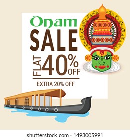 Vector illustration of a Background for Happy Onam.