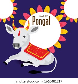 Vector illustration of a Background for Happy Pongal Holiday Harvest Festival of Tamil Nadu South India.