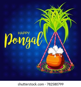 Vector illustration of a background for Happy Pongal religious traditional festival.