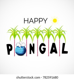 Vector illustration of a background for Happy Pongal religious traditional festival.